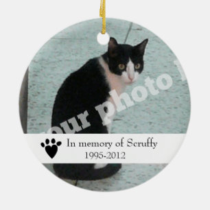 Ornement En Céramique Chien ou chat commémoratif d'ornement de photo