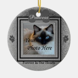Ornement En Céramique Chien ou chat Memorial personnalisé Argent