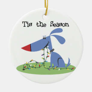 Ornement En Céramique Chien Tis the Season Ornament