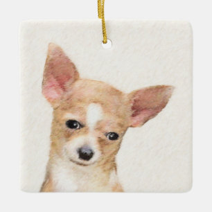 Ornement En Céramique Chihuahua Peinture - Cute Original Chien Art