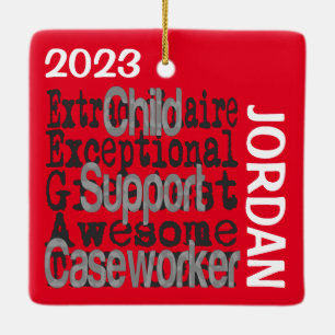 Ornement En Céramique Child Support Caseworker Extraordinaire PERSONNALI