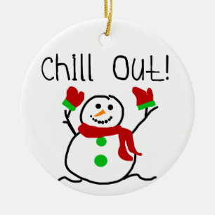 Ornement En Céramique Chill Out Snowman Keepsaké Orament