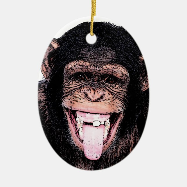 Ornement En Céramique Chimpanzé (Devant)
