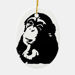 Ornement En Céramique Chimpanzé Pop Art Thinking