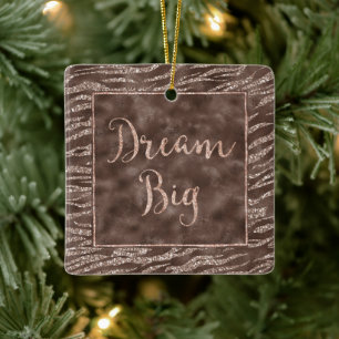 Ornement En Céramique Chocolat Brown Zebra Parties scintillant Dream