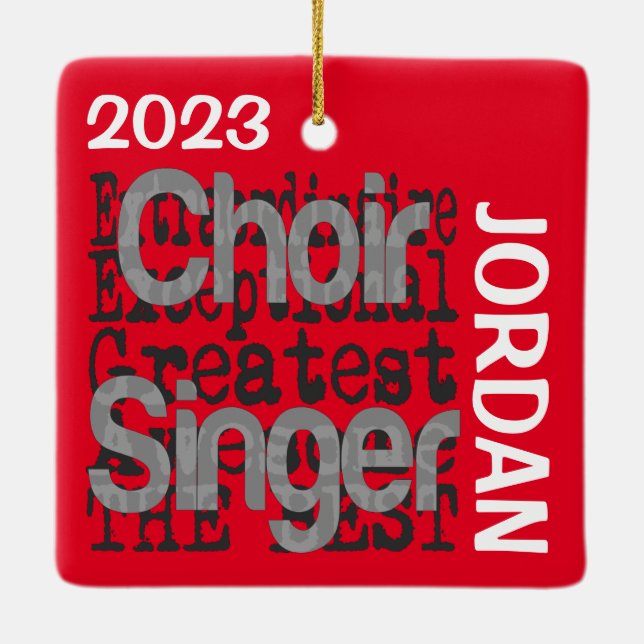 Ornement En Céramique Choir Singer Extraordinaire CUSTOM (Dos)