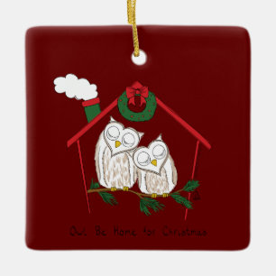 Ornement En Céramique Chouette de Noël Be Accueil mignonne