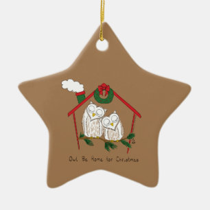 Ornement En Céramique Chouette de Noël Be Accueil mignonne