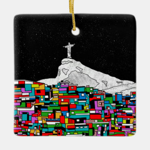 Ornement En Céramique Christ le Rédempteur Favela