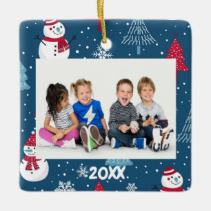 Ornement En Céramique Christmas 5x7 Custom Photo Date 