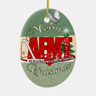 Ornement En Céramique CHRISTMAS AEMT technologie Médicale d'urgence ava
