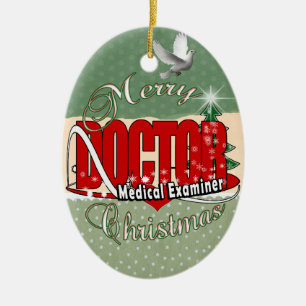 ORNEMENT EN CÉRAMIQUE CHRISTMAS DOCTOR MEDICAL EXAMINER