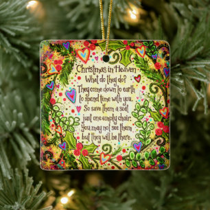 Ornement En Céramique Christmas Heaven Save them a Chair Citation