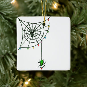 Ornement En Céramique Christmas Spider Web Lights Goth Holiday