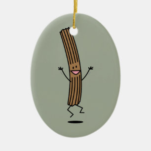 Ornement En Céramique Churro sautant encourageant