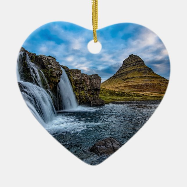 Ornement En Céramique Chute d'eau en Islande Europe (Devant)