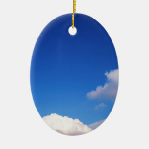 Ornement En Céramique Ciel bleu clair et nuages blancs