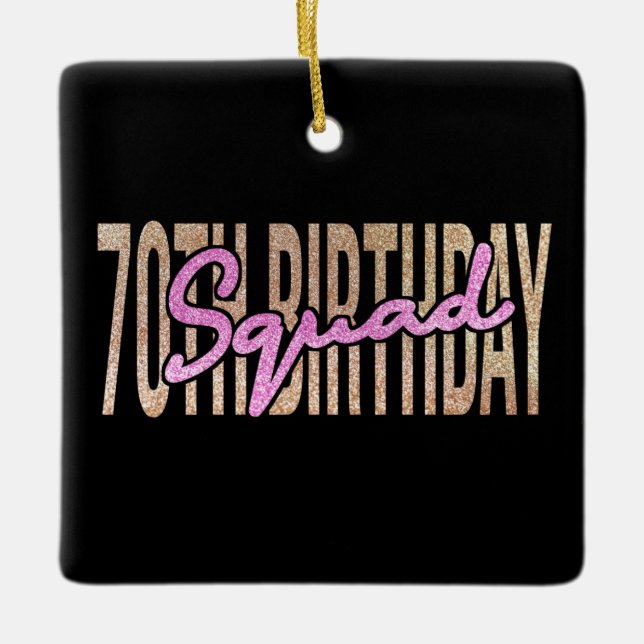 Ornement En Céramique Citation de l'équipe du 70e anniversaire (Devant)