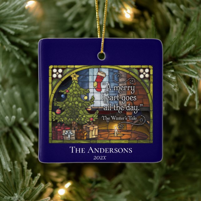 Ornement En Céramique Citation de Noël classique (Arbre)