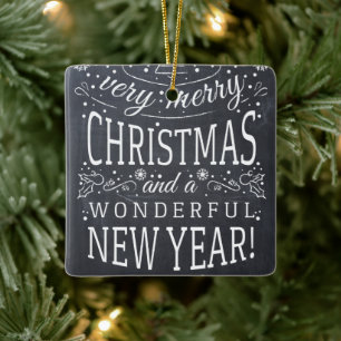 Ornement En Céramique Citation de Noël et Nouvel An merveilleux sur tabl