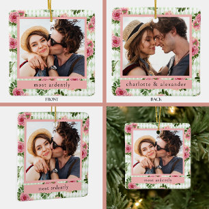 Ornement En Céramique Citation Littéraire de Photos de Couple Personnali
