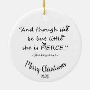 Ornement En Céramique Citation personnalisée de Noël Petit mais Fierce