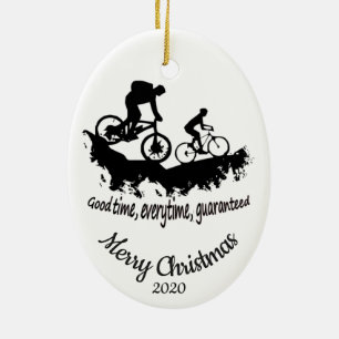 Ornement En Céramique Citation VTT de Noël sur mesure