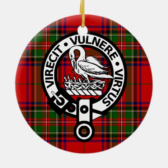 Ornement En Céramique Clan écossais Stuart Tartan et Crest (Dos)