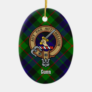 Ornement en céramique Clan Gunn Crest