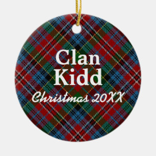 Ornement En Céramique Clan Kidd Scottish Tartan