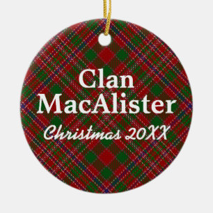 Ornement En Céramique Clan MacAlister Scottish Tartan