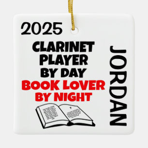 Ornement En Céramique Clarinet Player aime lire CUSTOM