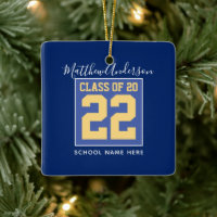 Classe de 2023 Elégant Royal Blue Gold Graduation