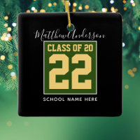 Classe de 2023 Moderne Green Black & Gold Graduati