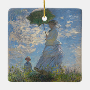 Ornement En Céramique Claude Monet Femme à l'ombrelle Beaux-Arts