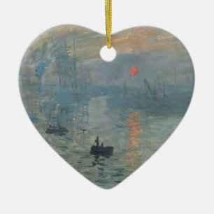Ornement En Céramique Claude Monet Impression Sunrise Soleil Levant