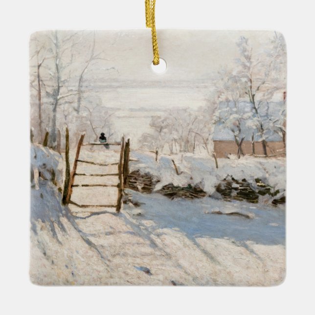 Ornement En Céramique Claude Monet - Le Magpie (Devant)