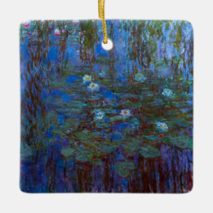Ornement En Céramique Claude Monet - Lys d'Eau Bleue