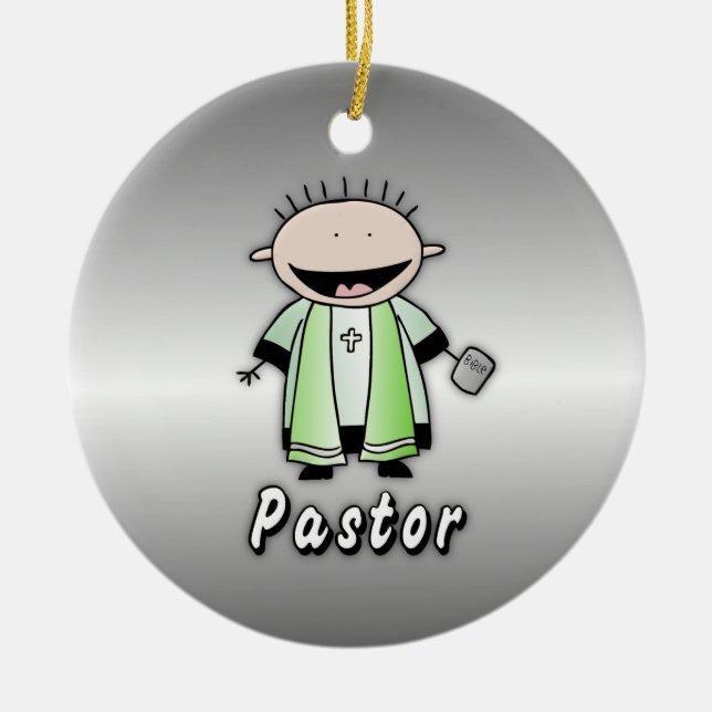 Ornement En Céramique Clergé religieux de pasteur de profession (Devant)