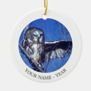 Ornement En Céramique Cligner de l'oeil le hibou