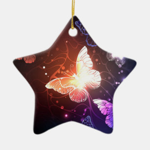 Ornement En Céramique Clowing Night Butterflies