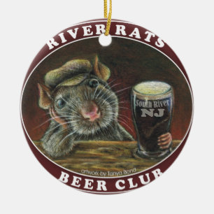 Ornement En Céramique Club de bière de rats de rivière