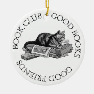 Ornement En Céramique Club de lecture - bons livres - bons amis