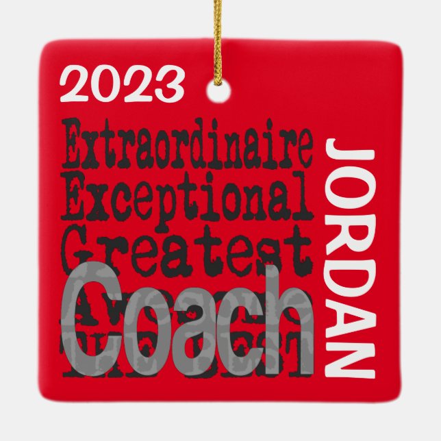 Ornement En Céramique Coach Extraordinaire CUSTOM (Dos)