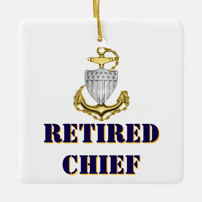 Ornement En Céramique Coast Guard Chief Retired (Devant)