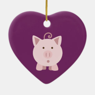 Ornement En Céramique Cochon surpris mignon