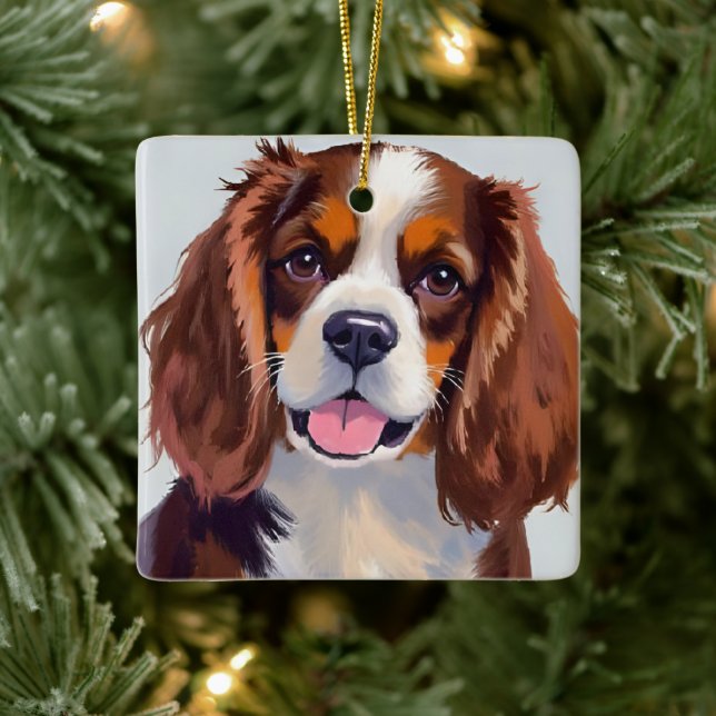 Ornement En Céramique Cocker Spaniel Dog Painting (Arbre)