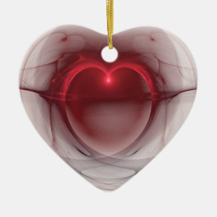 Ornement En Céramique Coeur allumé en forme de coeur