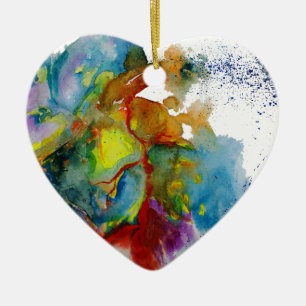 Ornement En Céramique Coeur anatomique pour aquarelle moderne