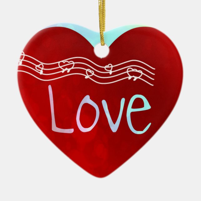 Ornement En Céramique Coeur d'amour (Devant)